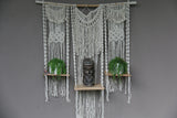 NEW Balinese Hand Crafted Macrame Wall Decor with Shelving - Macrame Wall Art