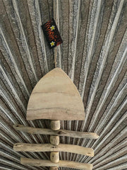 NEW Balinese Hand Crafted Wooden Fish Hanging - Bali Fish Wall Art