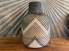 Balinese Hand Woven Rattan Open Basket - Vase Style Bali Basket - Bali Basket