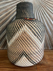 Balinese Hand Woven Rattan Open Basket - Vase Style Bali Basket - Bali Basket