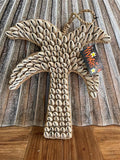 Balinese Hand Crafted Palm Tree Wall Art w/Shell Trim - Bali Palm Tree