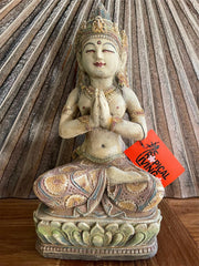 NEW Balinese Cast Concrete Dewi Statue w/hand colouring - Bali Statue - Bali Art