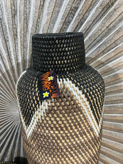 Balinese Hand Woven Rattan Open Basket - Vase Style Bali Basket - Bali Basket