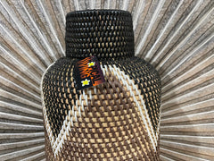 Balinese Hand Woven Rattan Open Basket - Vase Style Bali Basket - Bali Basket