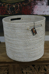 New Balinese Hand Woven Rattan Open Basket w/handles / Bali Basket - 3 Sizes