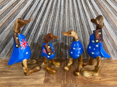 NEW Balinese Hand Carved Wooden Australian Downunder Rice Paddy Duck - Bali Duck