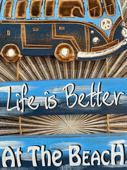 NEW Hand Crafted Life is better at the Beach Sign - Tropical Island Bali Sign
