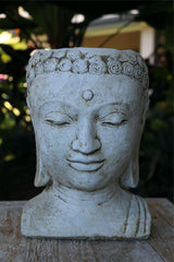 New Balinese Cast Concrete Buddha Head Pot - 3 Colours Available - GORGEOUS!!