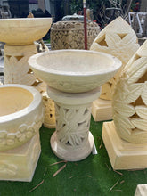 Balinese Bamboo Design Hand Crafted Bird Bath - Bali Garden Art - Bali Bird Bath