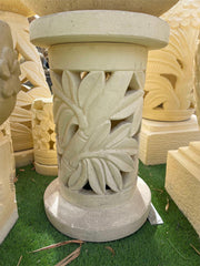 Balinese Bamboo Design Hand Crafted Bird Bath - Bali Garden Art - Bali Bird Bath