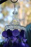 NEW Balinese Capiz Shell with Butterfly Windchime / Mobile - Shell Decor Hanger