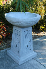 NEW Balinese Frangipani Hand Crafted Bird Bath - Bali Garden Art Bali Bird Bath