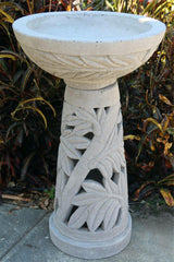 NEW Balinese Bamboo Hand Crafted Bird Bath - Bali Garden Art - Bali Bird Bath