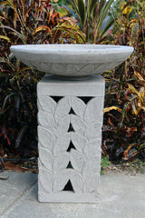 NEW Balinese Leaf Hand Crafted Bird Bath - Bali Garden Art - Bali Bird Bath