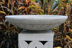 NEW Balinese Leaf Hand Crafted Bird Bath - Bali Garden Art - Bali Bird Bath