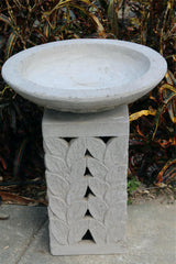 NEW Balinese Leaf Hand Crafted Bird Bath - Bali Garden Art - Bali Bird Bath
