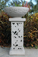 NEW Balinese Flower Hand Crafted Bird Bath - Bali Garden Art - Bali Bird Bath