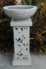 NEW Balinese Flower Hand Crafted Bird Bath - Bali Garden Art - Bali Bird Bath