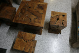 NEW Teak Wood 5 Piece Table & Stool Set - Bali Furniture - Bali Table + Stools