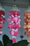 NEW Balinese Capiz Shell with Butterfly Windchime / Mobile - Shell Decor Hanger