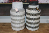 New Balinese Hand Woven Rattan Open Basket - Vase Style Rattan Bali Basket