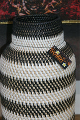 New Balinese Hand Woven Rattan Open Basket - Vase Style Rattan Bali Basket