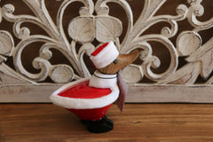 NEW Balinese Hand Carved Wooden Santa Duck - Bali Christmas Duck - Xmas Decor
