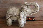 NEW Balinese Cast Concete Elephant with Carving - Bali Elephant Statue