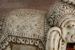 NEW Balinese Cast Concete Elephant with Carving - Bali Elephant Statue