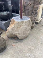 Hand Crafted Balinese River Stone Umbrella Stands - Balinese Umbrella Stand