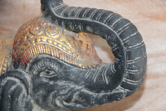 NEW Balinese Cast Concete Elephant with Carving - Bali Elephant Statue