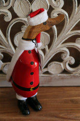 NEW Balinese Hand Carved Wooden Santa Duck - Bali Christmas Duck - Xmas Decor
