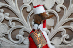 NEW Balinese Hand Carved Wooden Santa Duck - Bali Christmas Duck - Xmas Decor