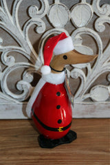 NEW Balinese Hand Carved Wooden Santa Duck - Bali Christmas Duck - Xmas Decor