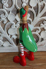 NEW Balinese Hand Carved Wooden Elf Duck - Bali Christmas Elf Duck - Xmas Decor
