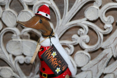NEW Balinese Hand Carved Wooden Santa Duck - Bali Christmas Skateboarding Duck