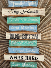 NEW Balinese Hand Crafted FAMILY RULES Sign - Bali Family Sign