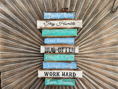 NEW Balinese Hand Crafted FAMILY RULES Sign - Bali Family Sign