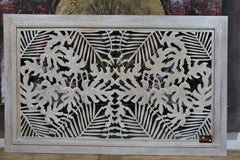 Balinese Hand Carved MDF with Wood Frame Tropical Wall Panel