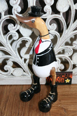 NEW Balinese Hand Carved Wooden Tuxedo Duck - Bali Rice Paddy Duck in Tuxedo