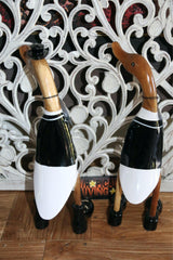 NEW Balinese Hand Carved Wooden Tuxedo Duck - Bali Rice Paddy Duck in Tuxedo