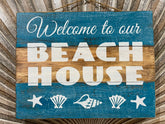 NEW Balinese Timber WELCOME TO OUR BEACH HOUSE - Bali Hand Crafted Beach Sign