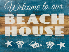 NEW Balinese Timber WELCOME TO OUR BEACH HOUSE - Bali Hand Crafted Beach Sign
