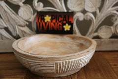 NEW Balinese Hand Carved Wooden Bowl - Bali Carved Bow - 3 colours, 2 styles.