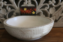 NEW Balinese Hand Carved Wooden Bowl - Bali Carved Bow - 3 colours, 2 styles.
