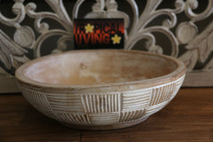 NEW Balinese Hand Carved Wooden Bowl - Bali Carved Bow - 3 colours, 2 styles.