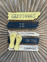 NEW Balinese Timber HAPPINESS IS BAREFOOT ON THE BEACH - Bali Beach Sign