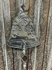 Balinese Hand Crafted Xmas BELL Aluminium Sun Catcher w/Mirror Trim