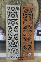 Balinese Hand Carved MDF Mandala Wall Panel 25x100cm - 2 Colours - Bali Wall Art