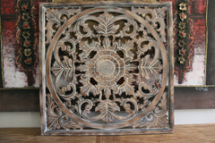 Balinese Hand Carved MDF Mandala Panel - 1m x 1m - Bali Wall Art - Mandala Art